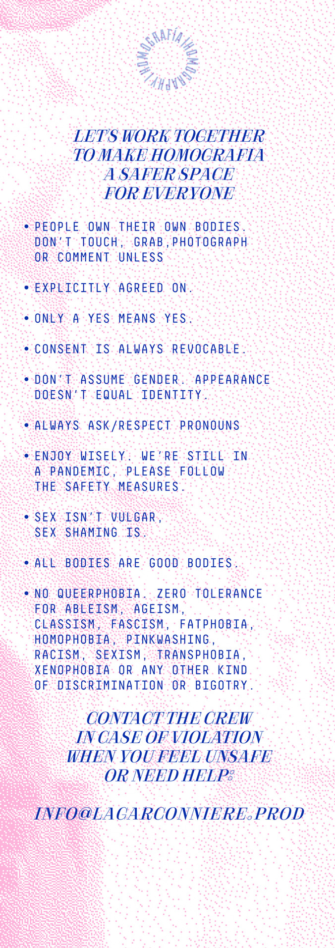 Homografia 2022 safespace manifesto