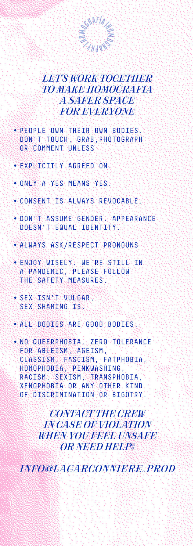 Homografia 2019 — Safer Space Manifesto